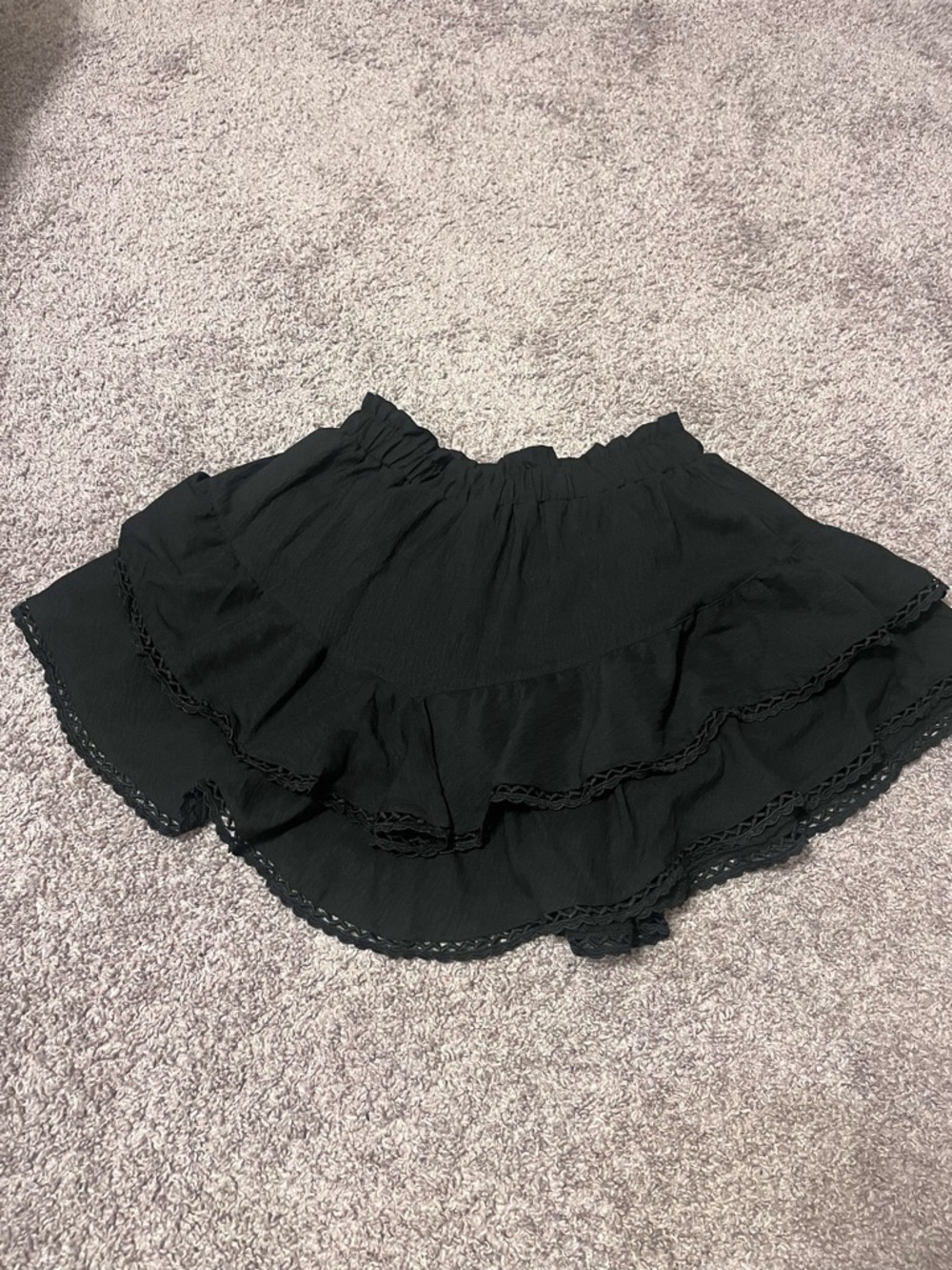 Black Tiered Boho Ruffle Women's Skirt